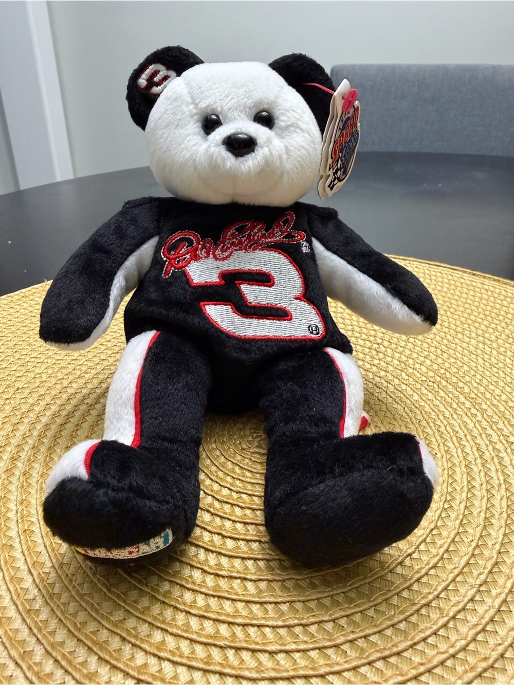 NASCAR Dale Earnhardt #3 Plush Bear - Black, White & Red Accents
